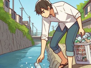 Membuang Sampah Sembarangan Ke Sungai