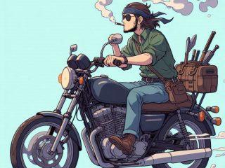 Naik Motor Sambil Merokok Di Jalanan